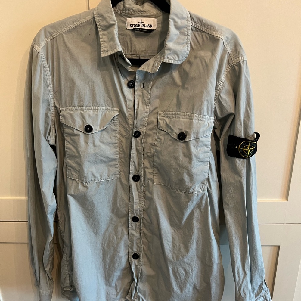 Stone Island double pocket button down shirt.